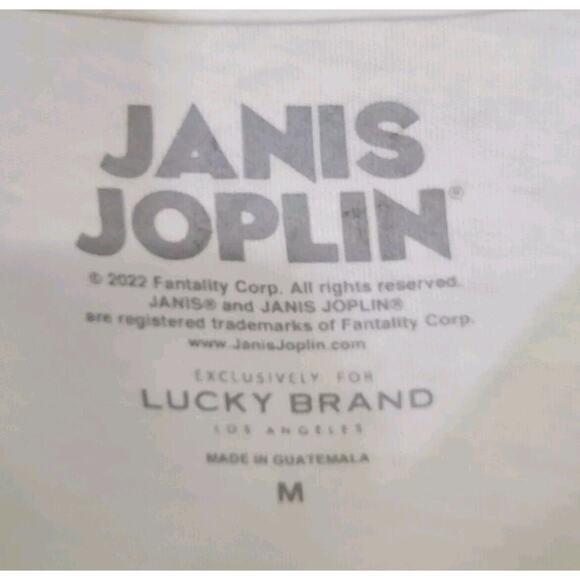 Lucky Brand Janis Joplin Piece Of My Heart White Concert T Shirt Size Medium NWT - Picture 4 of 5